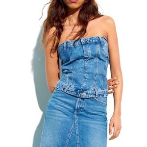 Zara Denim Corset Top TRF